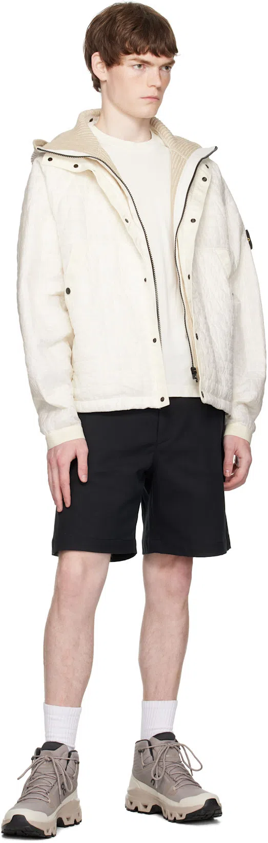 STONE ISLAND Short-sleeved Crew Neck T-shirt With Subtle Emblem Patch In White