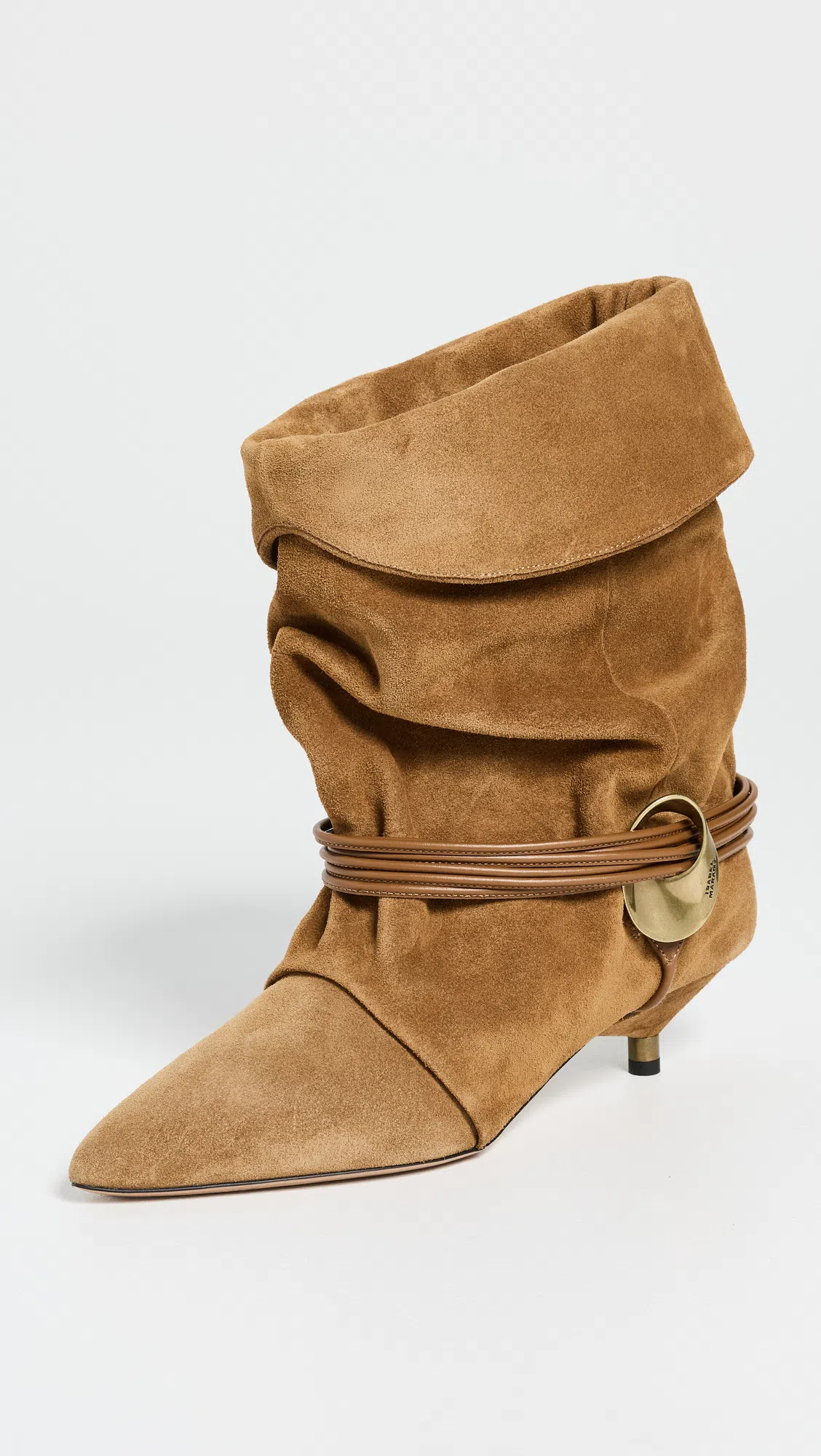 ISABEL MARANT Embellished Strap Detail Boots In Brown