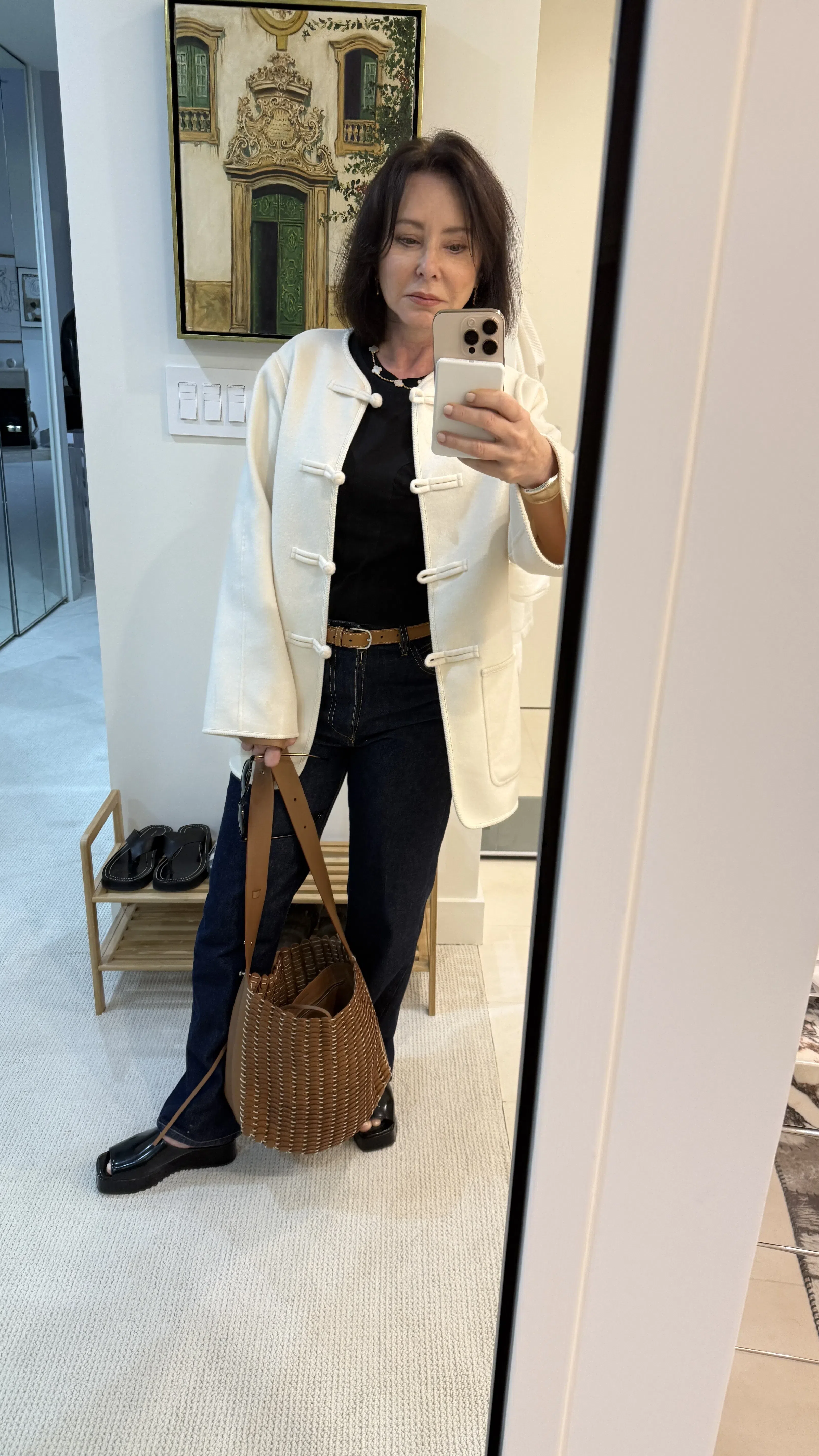 THE ROW 20mm Emi Flatform Patent Leather Wedges In Black