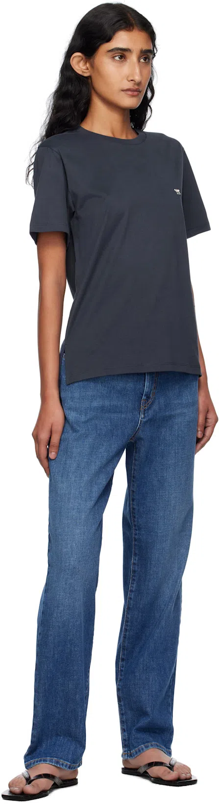 TOTÊME Toteme Leather Thong Sandals In Black