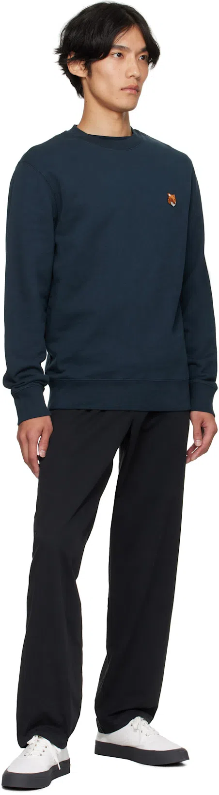 A.P.C. Men Blue Crewneck T-shirt With Logo Embroidered On The Front In Cotton Man