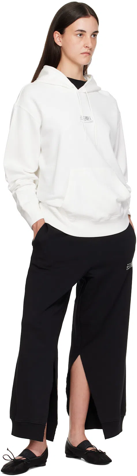 MM6 MAISON MARGIELA Black Polyamide Ballerinas With Delicate Bow Detail