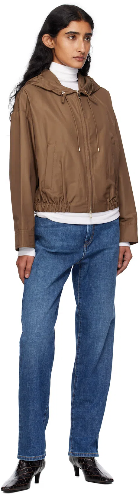 TOTÊME Toteme Women The Mid Heel Boot Leather Boots With Croco Effect In Brown