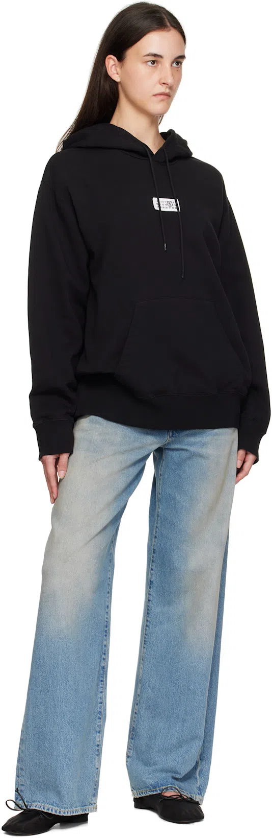 MM6 MAISON MARGIELA Black Polyamide Ballerinas With Delicate Bow Detail