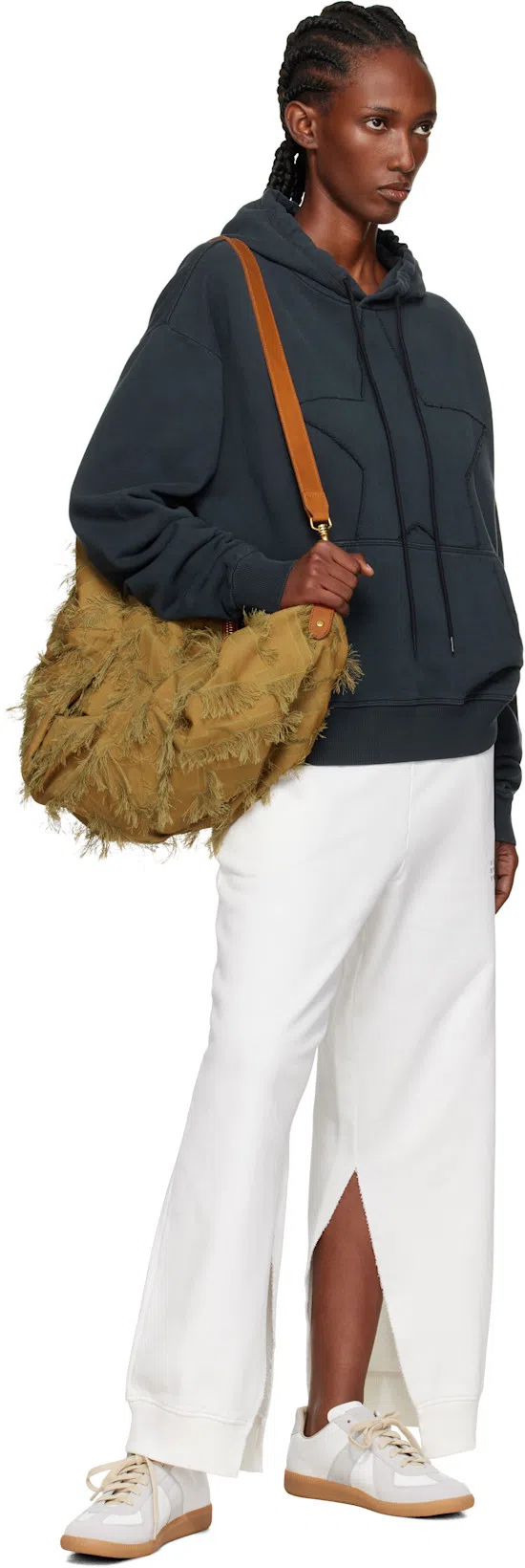 MAISON MARGIELA Low-top Leather Sneakers With Contrasting Details In White