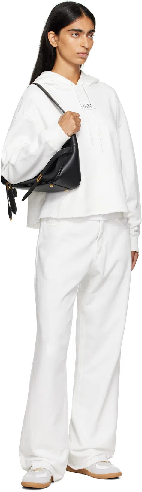 MAISON MARGIELA Low-top Leather Sneakers With Contrasting Details In White