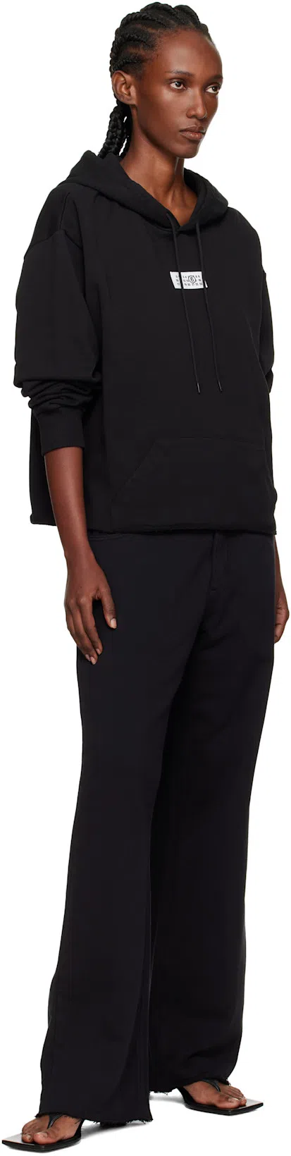 MM6 MAISON MARGIELA Mm6 By Maison Margiela Relaxed-fit Cotton Hoodie With Adjustable Drawstring In Blue