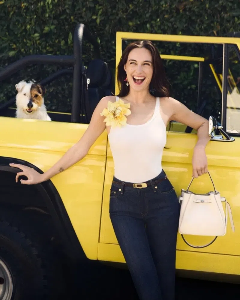 TORY BURCH Romy Bucket Bag In Light Cream