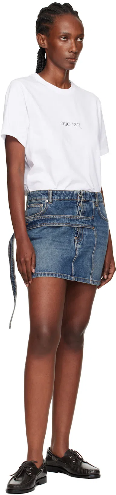 VICTORIA BECKHAM White Crewneck T-shirt With Slogan Print On The Front In Cotton Woman