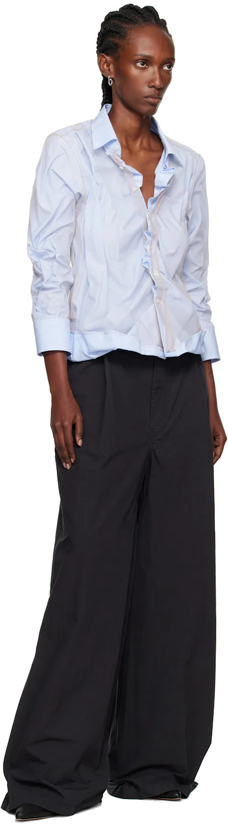 MAISON MARGIELA Four-stitch Logo Palazzo Trousers In Black