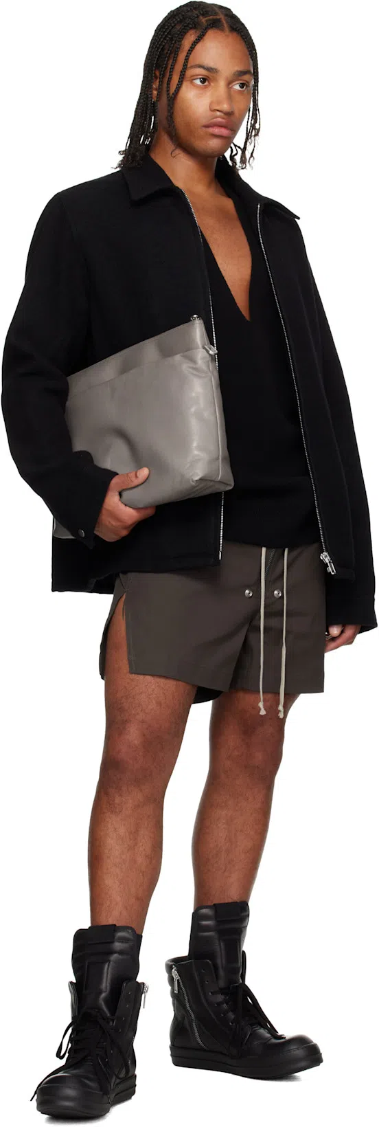 RICK OWENS Concordians Zipped Hoodie In Black