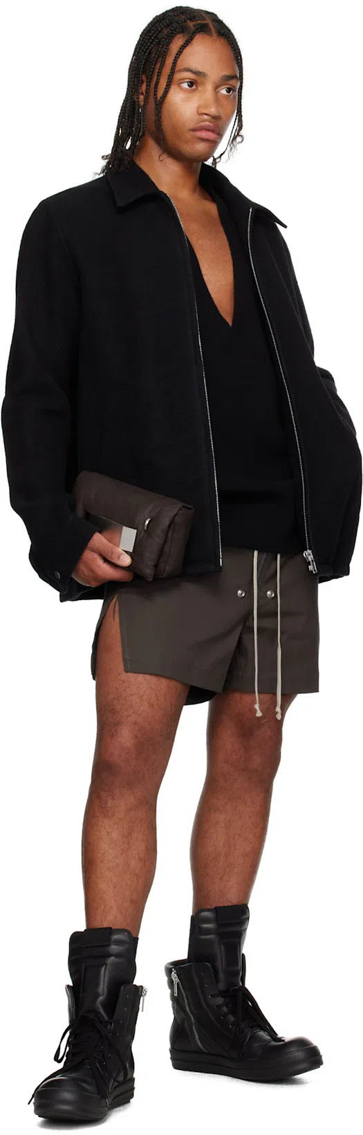 RICK OWENS Concordians Zipped Hoodie In Black