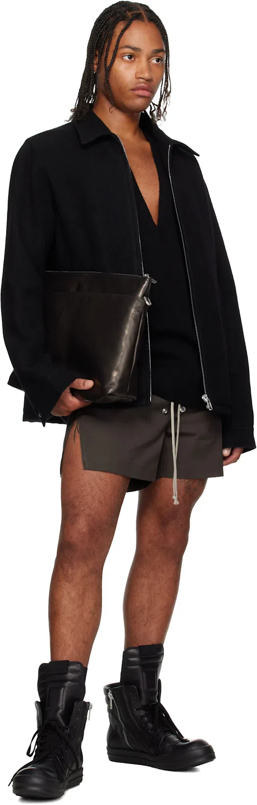 RICK OWENS Concordians Zipped Hoodie In Black