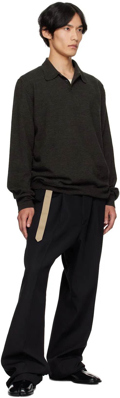 MAISON MARGIELA 30mm Tabi County Leather Loafers In Black