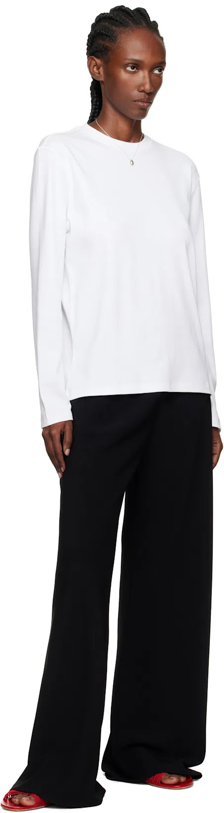 THE ROW Gala High-rise Wide-leg Cady Pants In Black