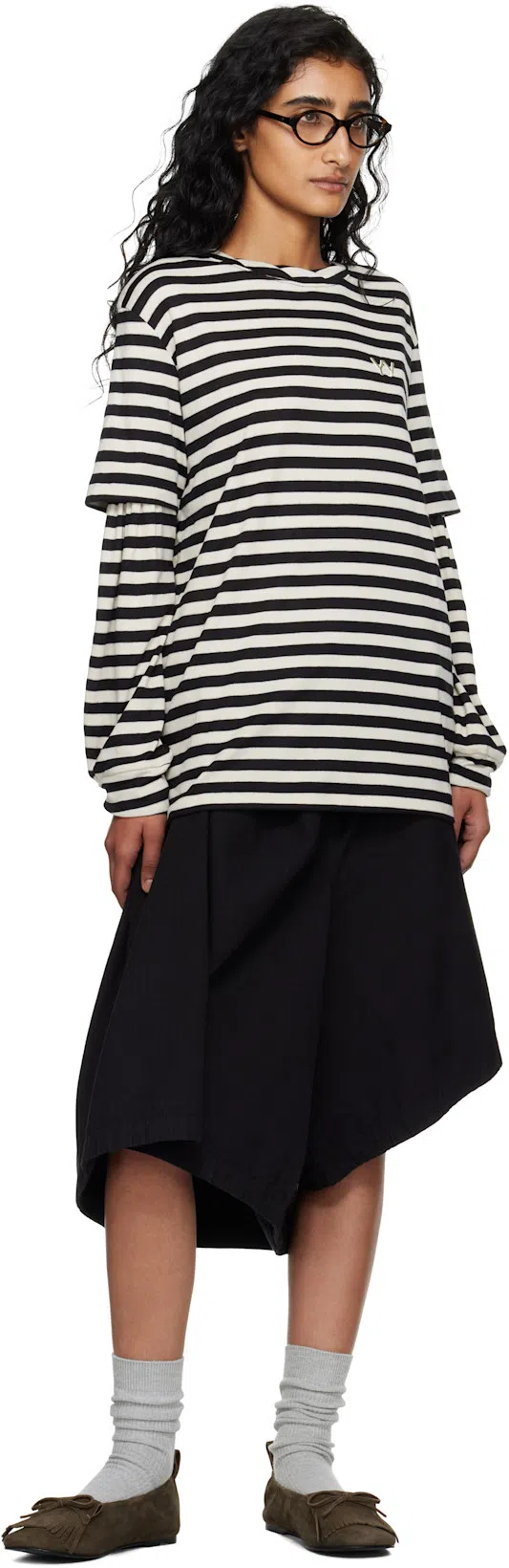 BOTTEGA VENETA Brown Triangle Stud Logo Round Glasses