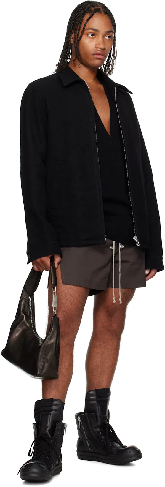 RICK OWENS Concordians Zipped Hoodie In Black