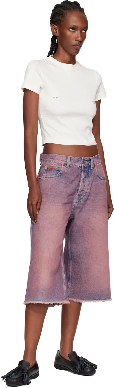 MUGLER Piercing-detail Cotton T-shirt In White