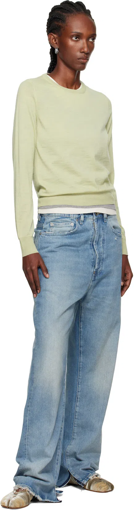 MAISON MARGIELA Blue 5 Pockets Jeans In 961 Iight Blue