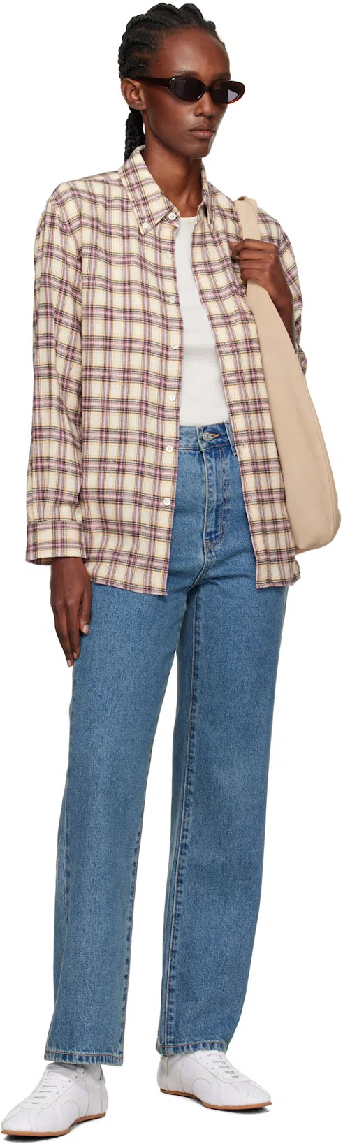 TOTÊME Canvas Low-top Sneakers With Leather Profiles In White