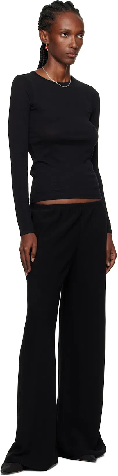 THE ROW Gala High-rise Wide-leg Cady Pants In Black
