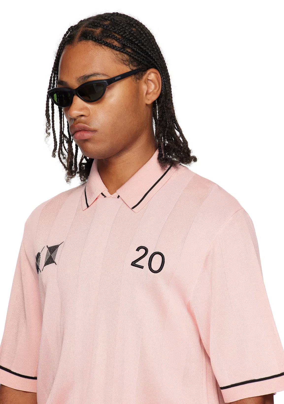 JACQUEMUS Le Polo Liga Football Polo In Light Pink