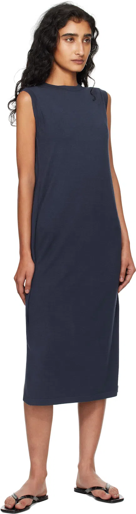 TOTÊME Toteme Leather Thong Sandals In Black