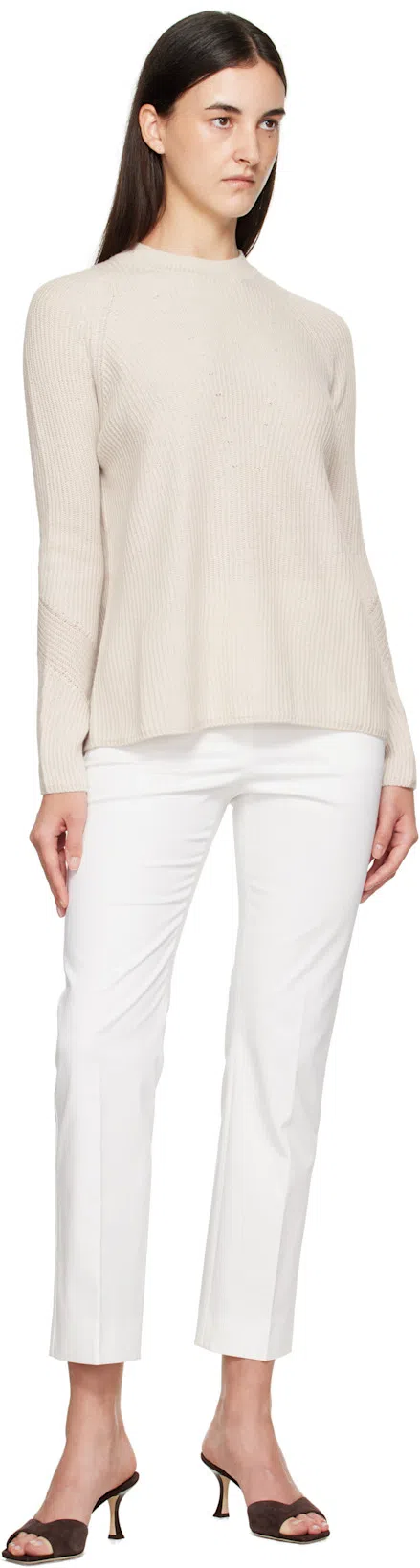 MAX MARA David Stretch Cotton Ankle Pants In White