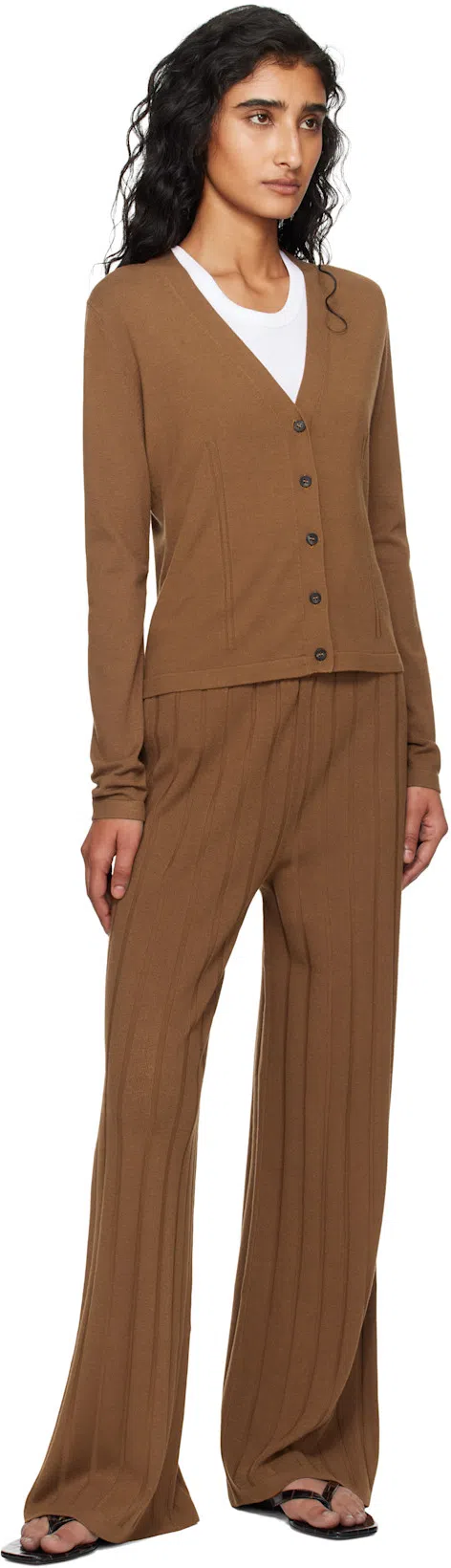 TOTÊME Toteme Leather Thong Sandals In Black