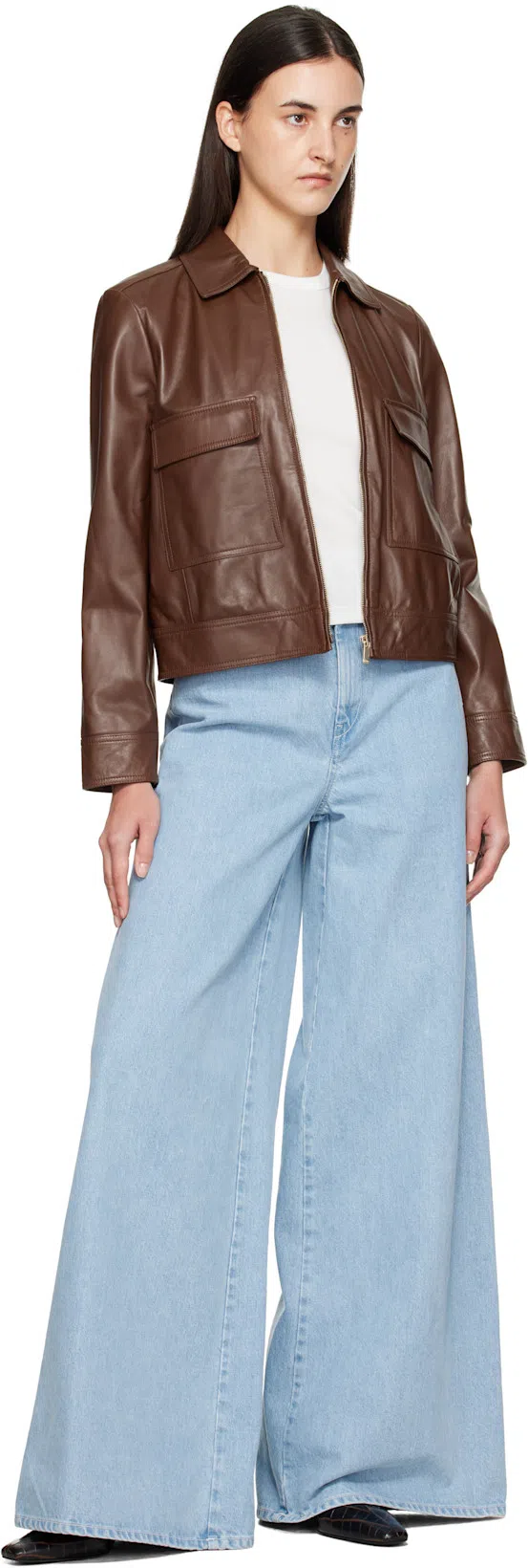 TOTÊME Toteme Women The Mid Heel Boot Leather Boots With Croco Effect In Brown