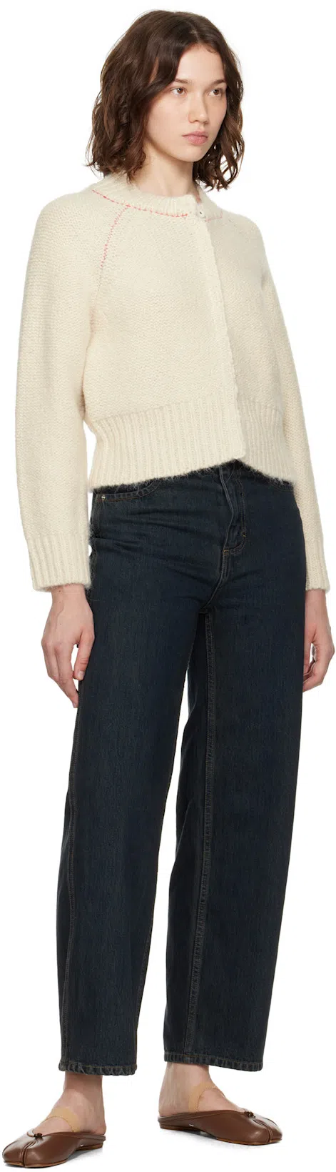 MAISON MARGIELA Tabi Frayed Split-toe Leather Ballet Flats In Brown