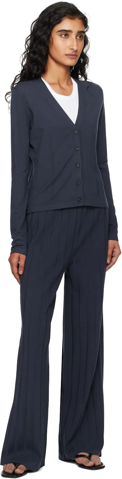 TOTÊME Toteme Leather Thong Sandals In Black