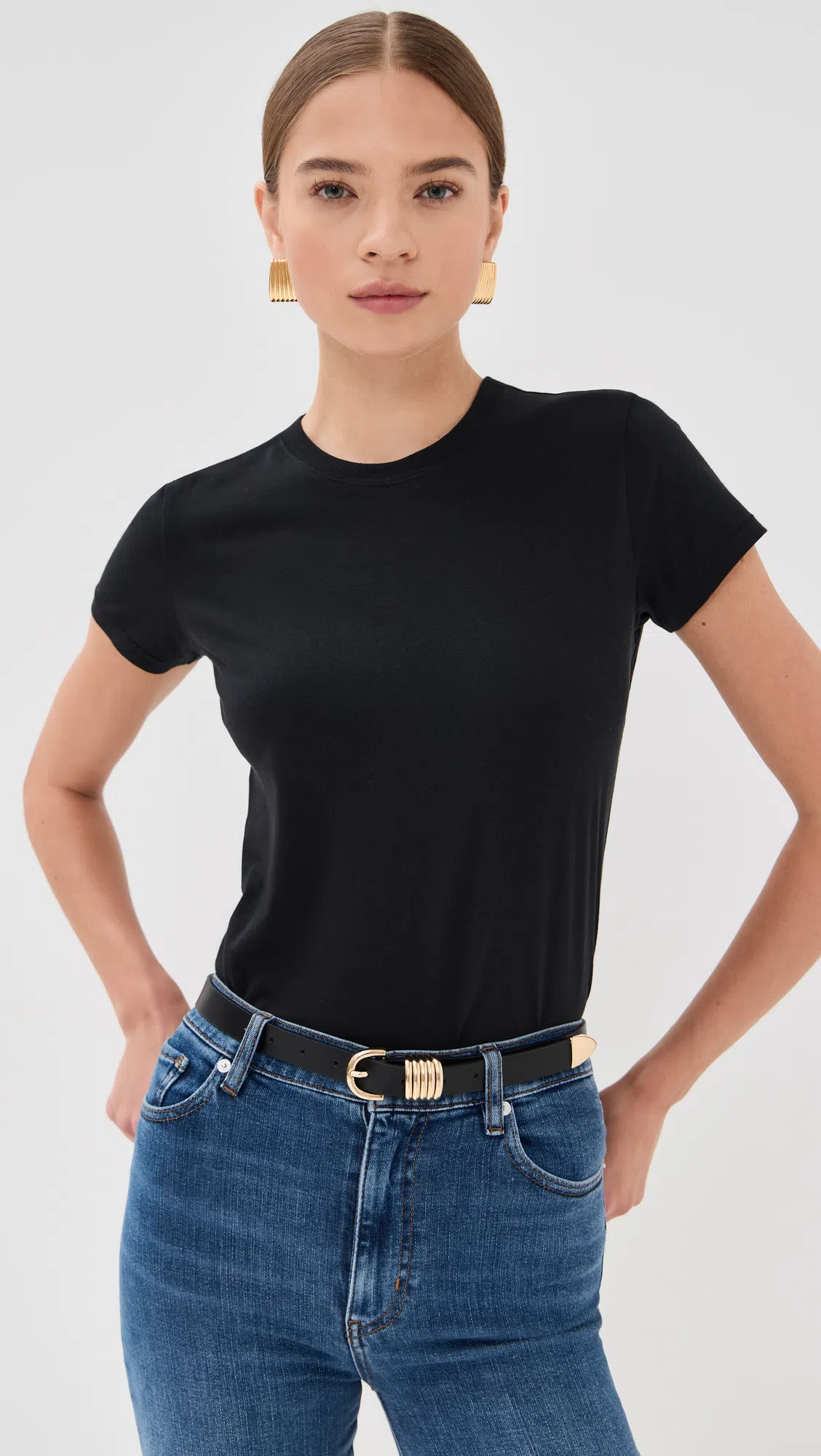 FRAME Womens Black Le Slim Palazzo Long Five-pockets Wide-leg High-rise Stretch-denim Blend Jeans