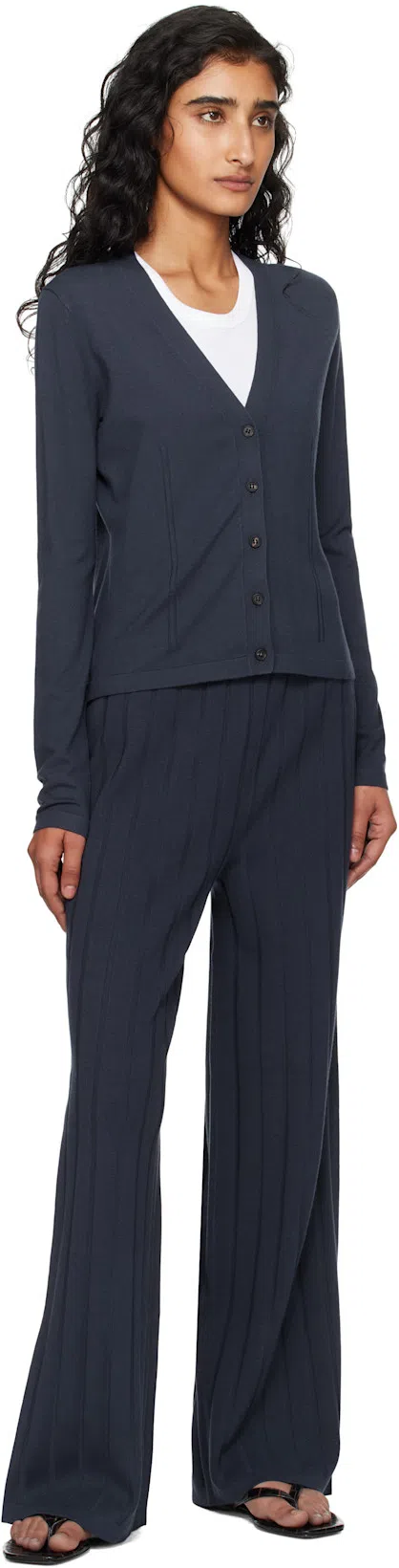 TOTÊME Toteme Leather Thong Sandals In Black