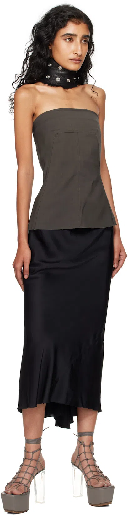 RICK OWENS Gray Hollywood Web Platform 65 Heeled Sandals