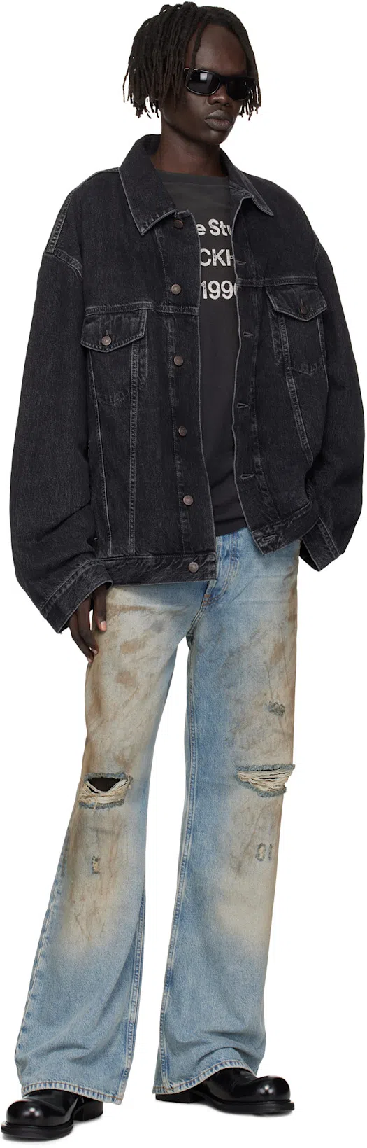 ACNE STUDIOS Robert Vintage Denim Jacket In Black