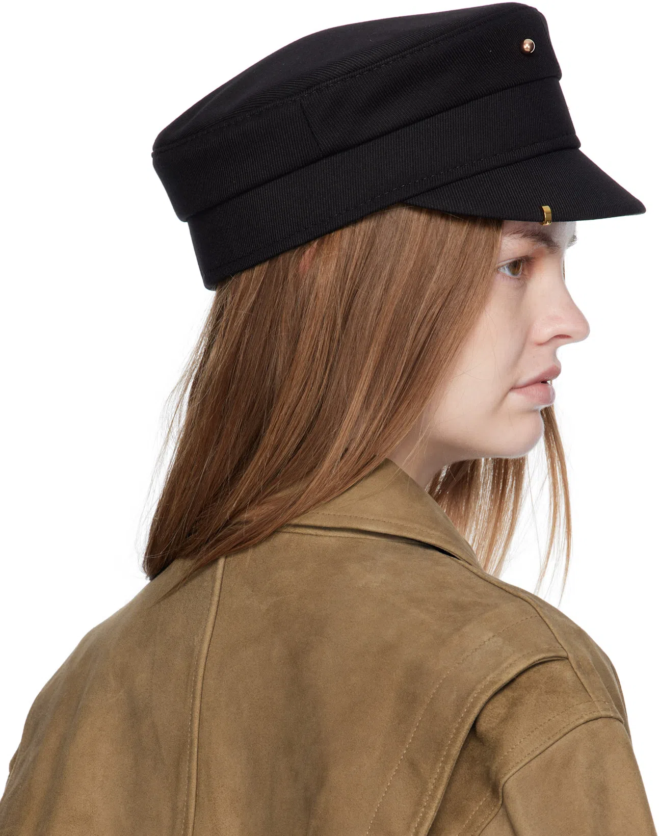 RUSLAN BAGINSKIY Studs Flat Top Hat In Black