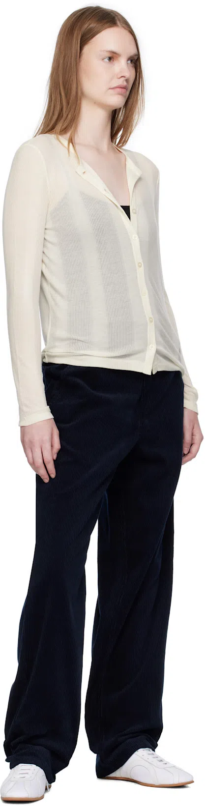 TOTÊME Canvas Low-top Sneakers With Leather Profiles In White