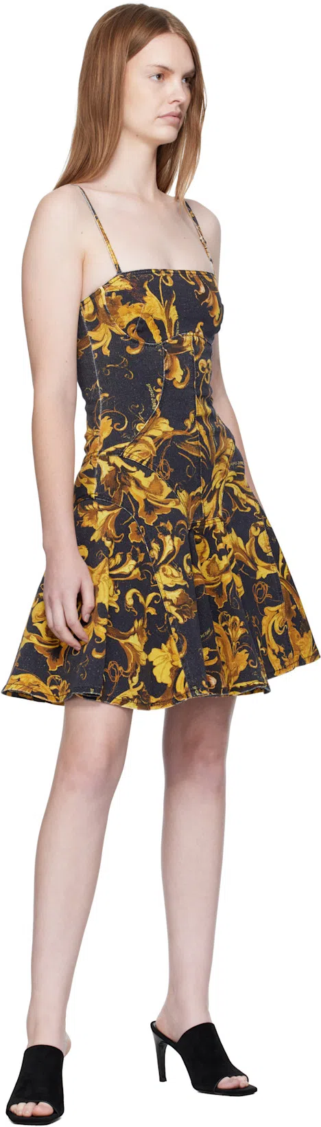 TOTÊME Sculpted Heel Suede Mules With Toe Strap In Animal Print