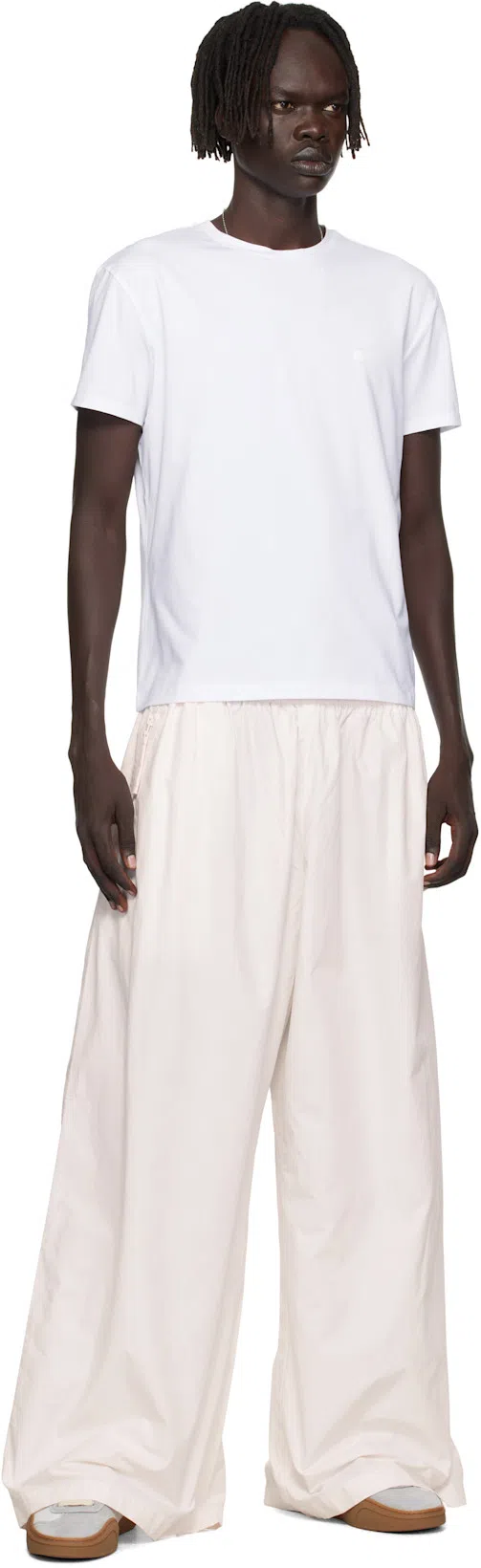 ACNE STUDIOS Bars Low Suede-trimmed Leather Sneakers In White