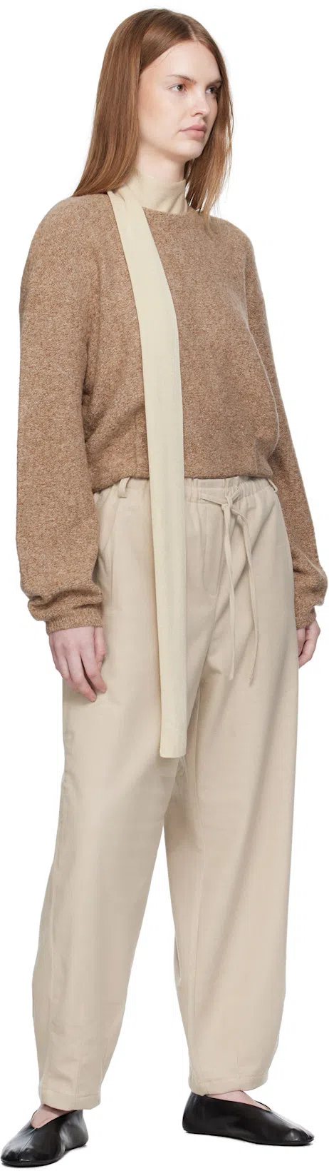 THE ROW Stella Nappa Leather Ballerinas In Black