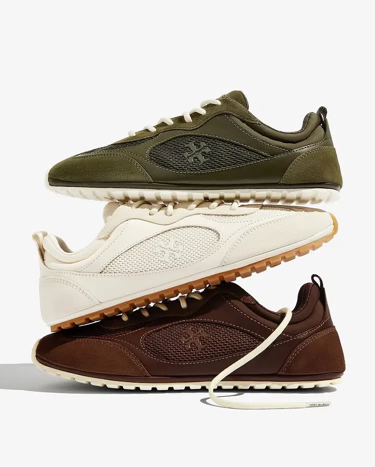 TORY BURCH Field Sneaker In Suede And Mesh Cognac Color In Brown