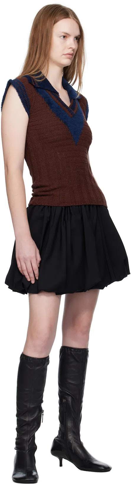 AARON ESH Black Puffball Miniskirt