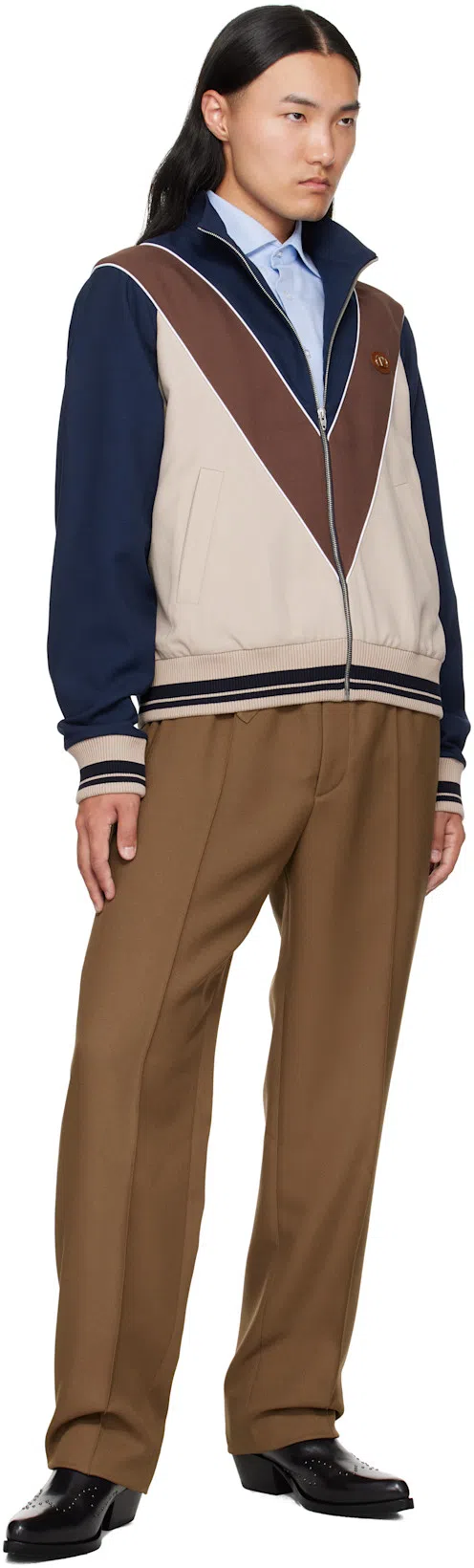 VALENTINO Garavani Cotton Oxford Shirt With Vlogo Embroidery In Multi