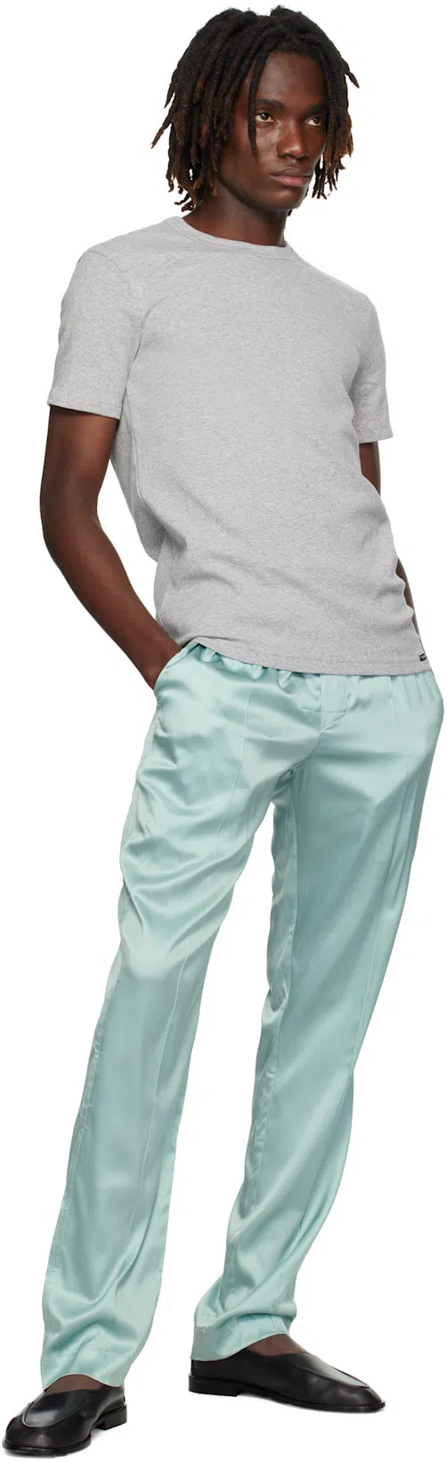 TOM FORD Gray Cotton Stretch Jersey T-shirt In Grey