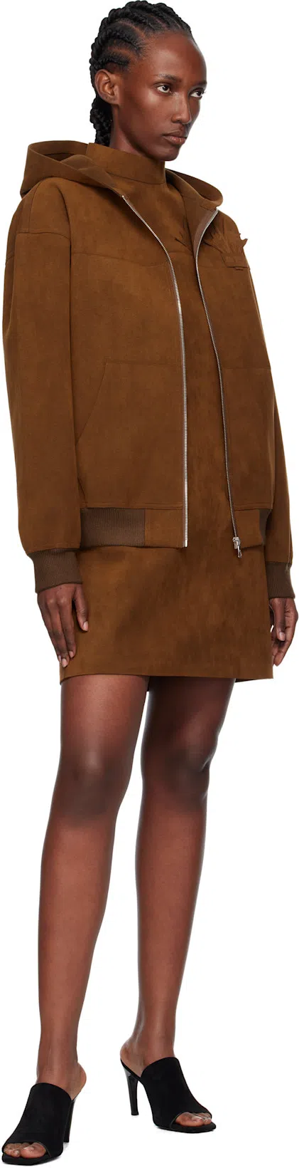 TOTÊME Sculpted Heel Suede Mules With Toe Strap In Animal Print