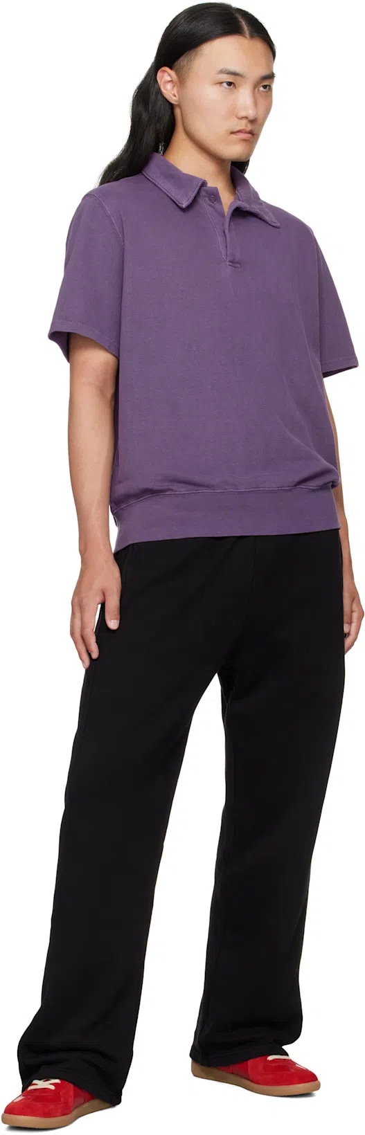 MAISON MARGIELA Modern Sneakers With Suede Panels And Rubber Sole In Red