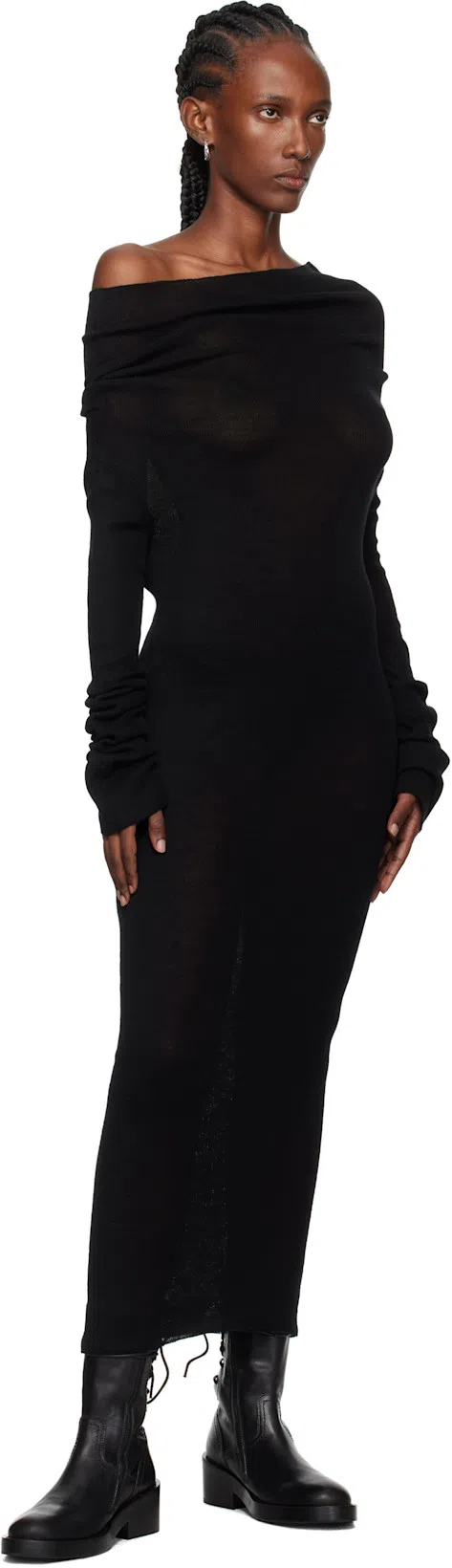 ANN DEMEULEMEESTER Woman Ankle Boots Black Size 7.5 Leather