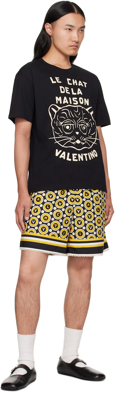 VALENTINO Chat De La Maison Cotton T-shirt In Black