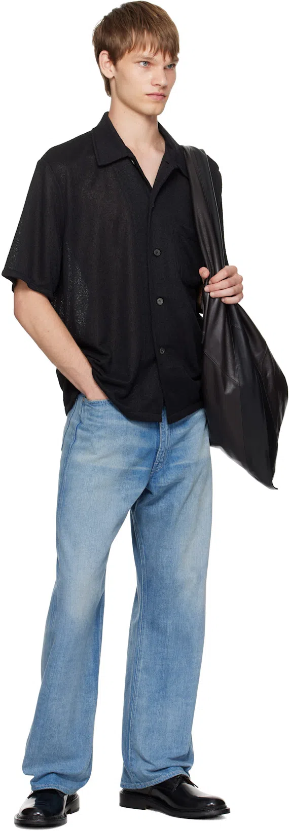 OUR LEGACY Black Boucle Box Shirt In Brown